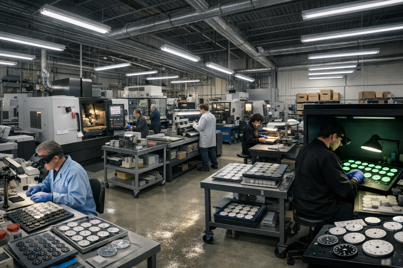 Aurora watch dial factory overview