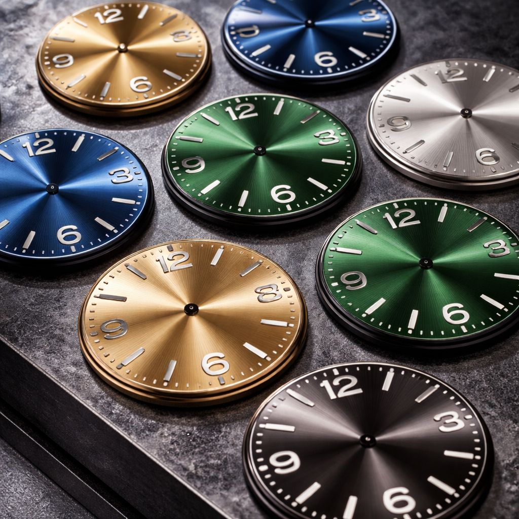 Sunburst metal watch dial